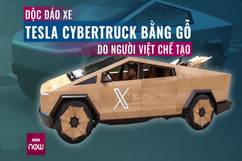 Độc đáo xe Tesla Cybertruck bằng gỗ do chàng trai 9x ở Bắc Ninh chế tạo